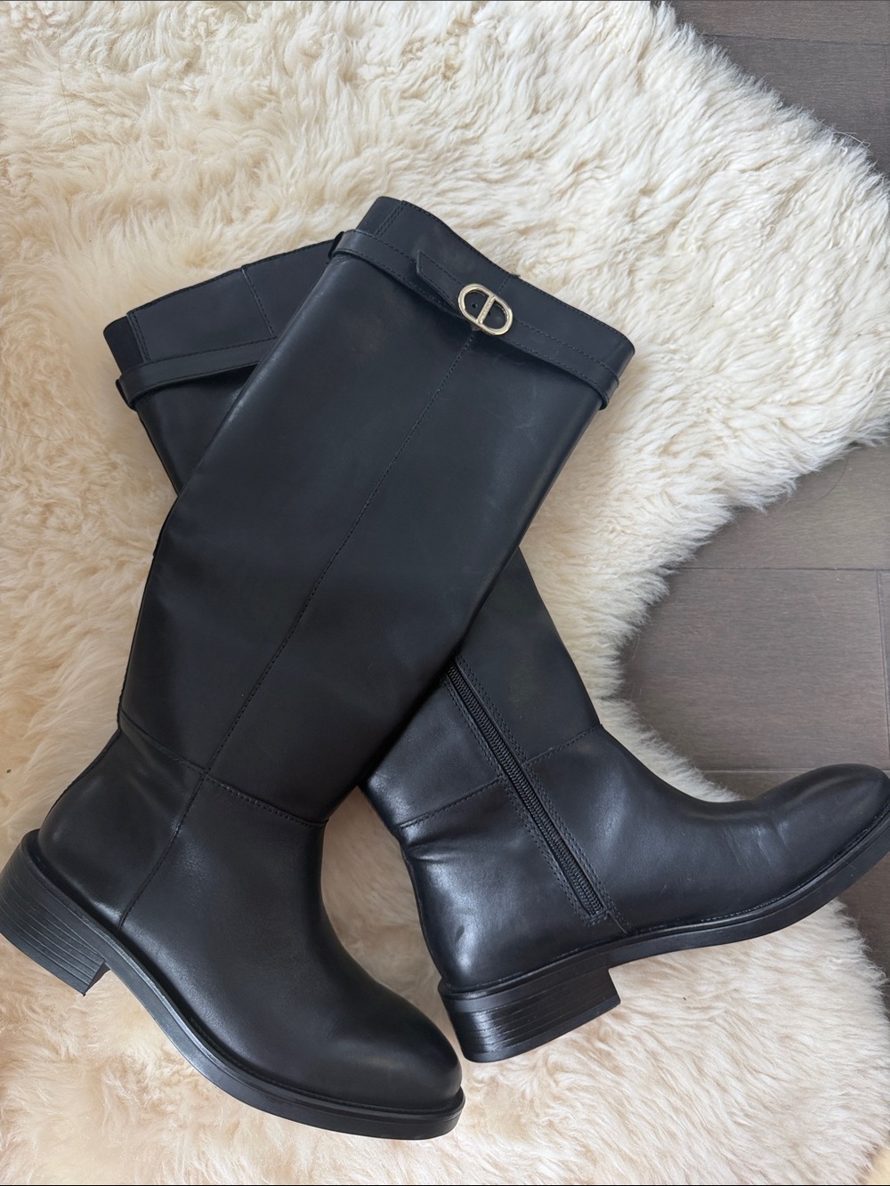 Aldo Genuine Leather Knee-High Riding Boots